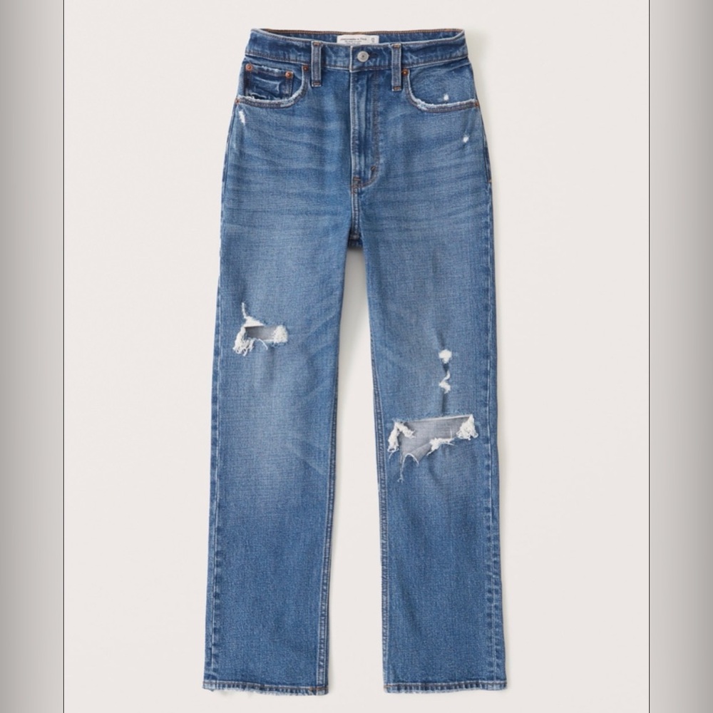 NWT Abercrombie & Fitch Ultra High Rise Ankle Straight Jeans